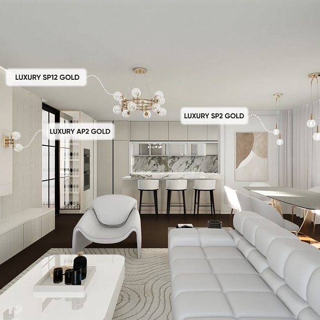 Подвесная люстра Crystal Lux Luxury SP12 Gold изображение 6 Подвесная люстра Crystal Lux Luxury SP12 Gold Фото № 6