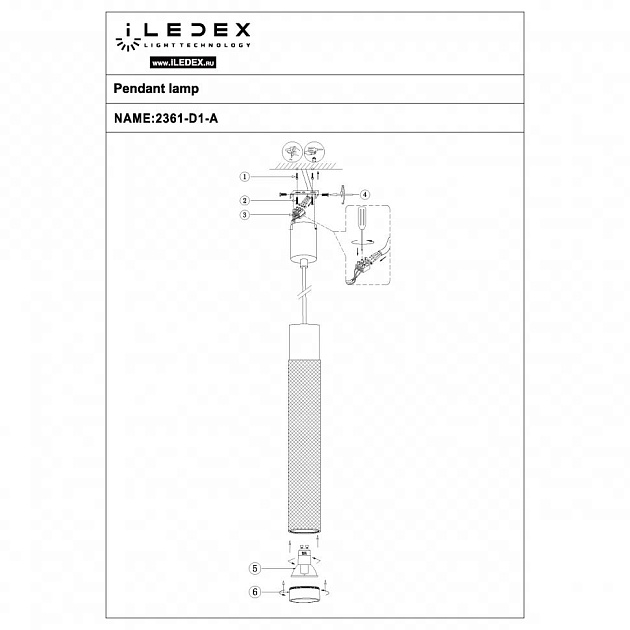 Подвесной светильник iLedex Delta 2366-1 BK+SL Фото № 2