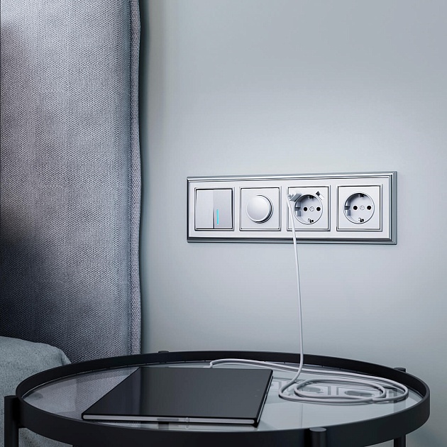 Розетка с заземлением Werkel серебряный W1171006 4690389156410 изображение 9 Розетка с заземлением Werkel серебряный W1171006 4690389156410 Фото № 9