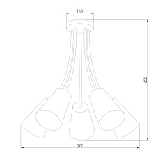 Потолочная люстра TK Lighting 828 Wire Gold 1