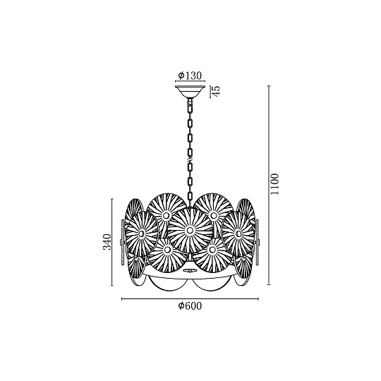 Подвесная люстра Vele Luce Sirena VL3203P08 изображение 6 Подвесная люстра Vele Luce Sirena VL3203P08 Фото № 6
