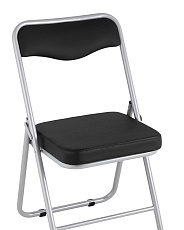 Складной стул Stool Group Джонни экокожа черный каркас металлик fb-jonny-blackmet 1