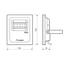 Прожектор светодиодный Arlight 10W 6400K AR-Flat-Architect-10W-220V White 022574 5