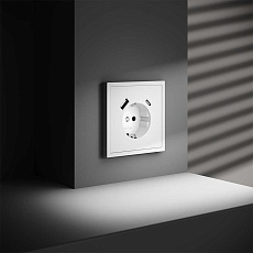 Розетка встраиваемая Voltum S70 с заземлением и защитными шторками, 16А, с USB, A+С, (белый матовый) VLS040502 3
