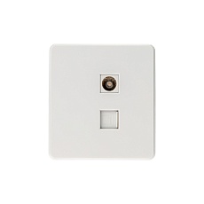 Розетка ROUND компьютерная RJ45 кат6 + TV с/у перламутр KRANZ KR-78-0722-1