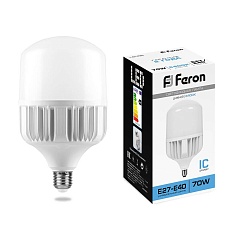 Лампа светодиодная Feron E27-E40 70W 6400K Цилиндр Матовая LB-65 25783