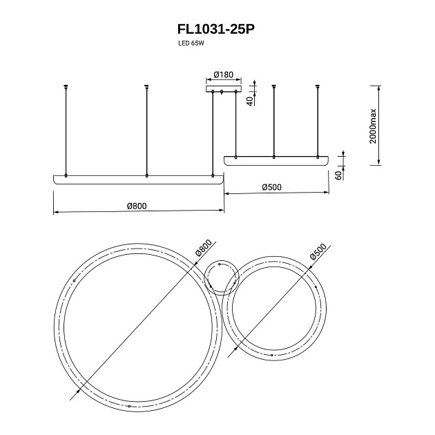 Подвесная люстра Fluorite Modum FL1031-25P изображение 2 Подвесная люстра Fluorite Modum FL1031-25P Фото № 2