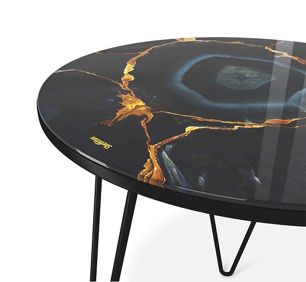 Журнальный стол Sheffilton SHT-CT27 титановый кварц/черный муар 4007482116 Фото № 2