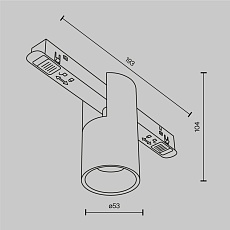 Трековый светодиодный светильник Maytoni Technical Magnetic Exility Alfa TR122-2-7W4K-B 1