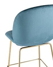 Барный стул Stool Group Турин со спинкой велюр маренго золотые ножки 8329C VELVET BLUE 5