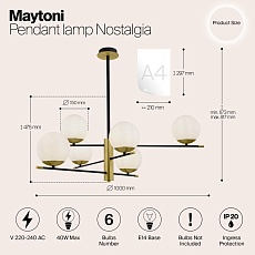 Подвесной светильник Maytoni Nostalgia MOD048PL-06G 1