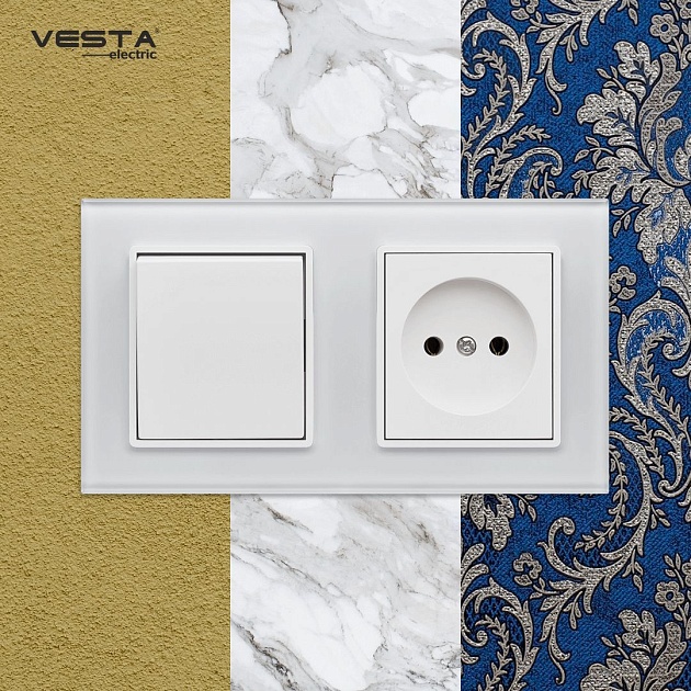 Рамка 2-постовая Vesta-Electric Exclusive White белый FRM050202BEL фото 2