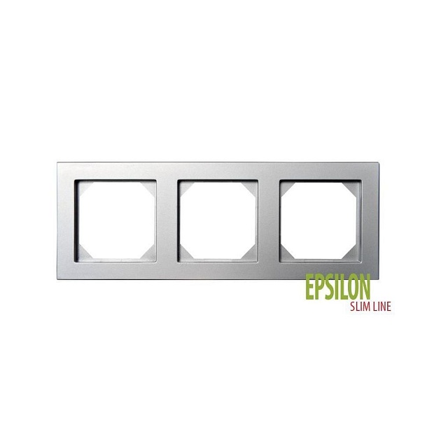 Рамка 3-постовая Liregus Epsilon серебро 28-1903 Фото № 1