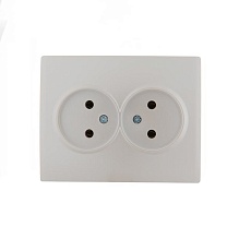 Розетка 2-ая без зазем. Lezard Karina белый жемчуг 707-3000-128B