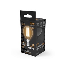 Лампа светодиодная филаментная Gauss E14 13W 2700K прозрачная 105801113 1