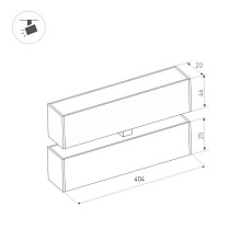 Поворотный светильник для магнитных треков Arlight MAG-FLAT-FOLD-25-S400-12W Warm3000 034236 1