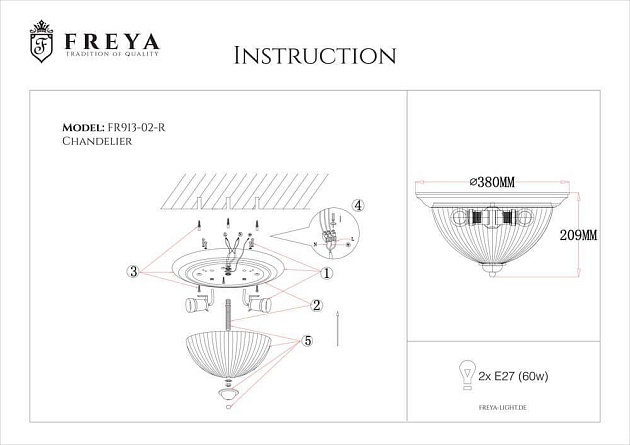 Потолочный светильник Freya Planum FR2913-CL-02-BZ Фото № 2