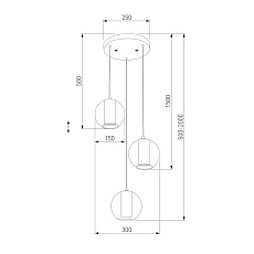 Подвесная светодиодная люстра Eurosvet Cobble 50258/3 LED дымчатый/бирюзовый 3