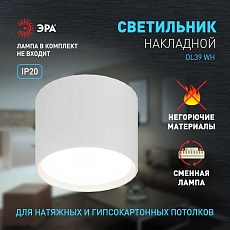 Настенно-потолочный светильник ЭРА OL39 WH под GX53 IP20 белый Б0056389 3