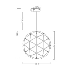 Подвесной светодиодный светильник Freya Amber FR5099PL-L45CH 1