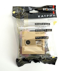 Розетка телевизионная TV + компьютерная RJ-45 Stekker Катрин золото GLS00-7106-08 49230 1