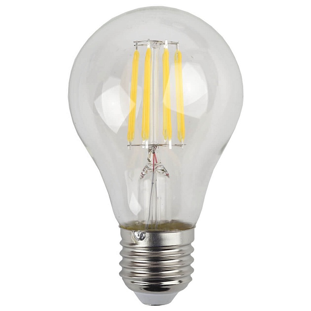 Лампа светодиодная филаментная ЭРА E27 9W 4000K прозрачная F-LED A60-9W-840-E27 Б0043434 фото 