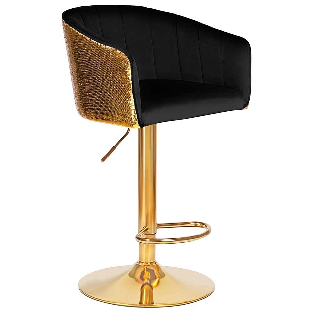 Стул барный DOBRIN DARCY GOLD SHINY (черный велюр с золотыми пайетками) 5025_GoldBase_Shiny-LM DARCY GOLD SHINY Фото № 4