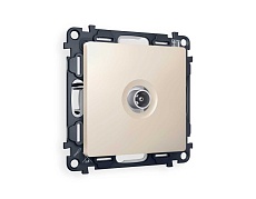 Комплект механизма TV розетки оконечной AMBRELLA VOLT ALFA Бежевый матовый 50-870 MHz 1dB QUANT (AP3330, VM202) MA333010