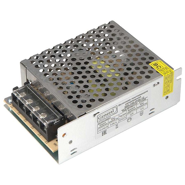 Драйвер светодиодный General GDLI-60-IP20-12 изображение 1 Драйвер светодиодный General GDLI-60-IP20-12 Фото № 1