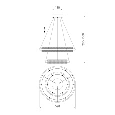 Подвесной светодиодный светильник Eurosvet Imperio 90241/2 белый/ серебро Smart 2