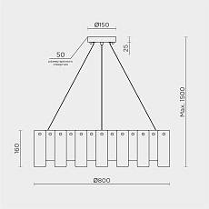 Подвесная люстра Modelux ML.6998.800 BS 3