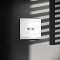 Розетка компьютерная встраиваемая Voltum S70 двойная RJ45+RJ45 кат.6, (белый глянцевый) VLS060201 3