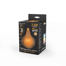 Лампа светодиодная филаментная Gauss E27 2,5W 2000K золотая 176802003 1