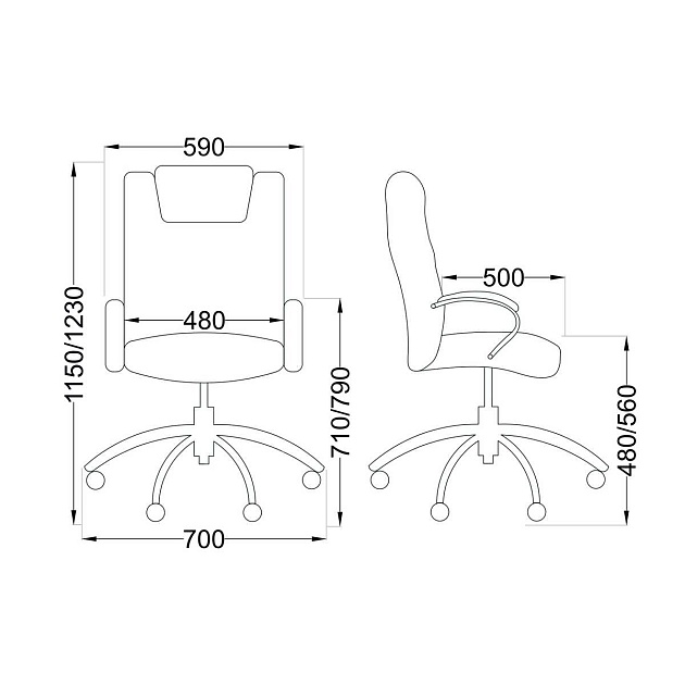 Кресло руководителя AksHome Richard коричневый, экокожа 70005 Фото № 2