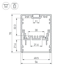 Профиль Arlight Klus-Power-W50-2000 Anod 030303 4