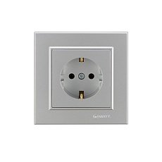 Розетка Makel 1-м СП Karea 16А IP20 с/з сереб. 56065028