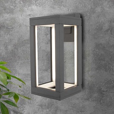 Уличный настенный светодиодный светильник Elektrostandard Frame 1527 Techno Led серый a051856 3