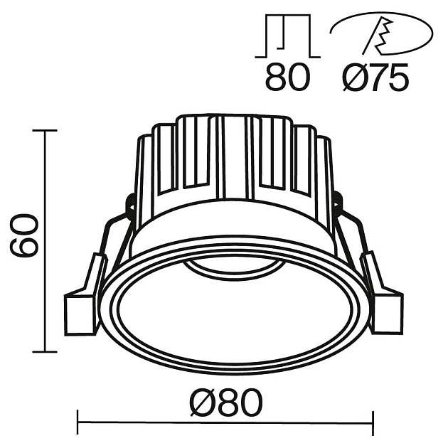 Встраиваемый светодиодный светильник Maytoni Round DL058-12W3K-B Фото № 4