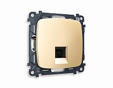 Комплект механизма компьютерной розетки AMBRELLA VOLT OMEGA Шампань RJ-45(8P8C) CAT6 с шторкой QUANT (OP6120, VM188) MO612010