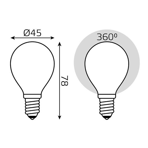 Лампа светодиодная филаментная диммируемая Gauss E14 9W 3000К матовая 105201109-D фото 5