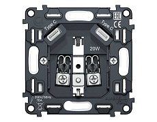 Механизм электрической розетки 2USB С+C 20W (быстрая зарядка) AMBRELLA VOLT VM VM165 3