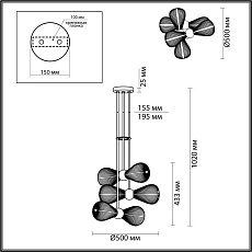 Подвесная люстра Odeon Light Exclusive Elica 5418/6 5