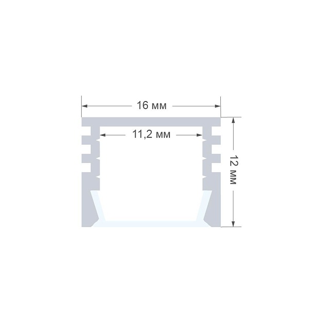 Профиль накладной с рассеивателем серебро 2м. OGM GM-08-10 Фото № 2