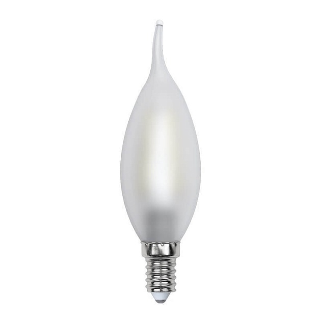 Лампа светодиодная филаментная Uniel E14 6W 3000K матовая LED-CW35-6W/WW/E14/FR PLS02WH UL-00000306 фото 