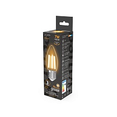 Лампа светодиодная филаментная Gauss E27 7W 2700K прозрачная 103802107 3
