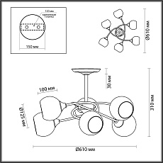 Потолочная люстра Lumion Daniella Comfi 4537/6C 3