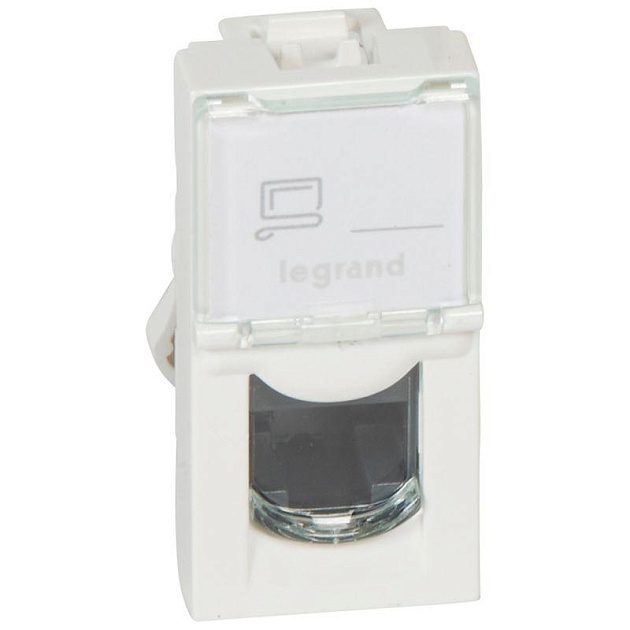 Розетка компьютерная RJ45 Legrand Mosaic 5e кат UTP белая 076551 Фото № 1