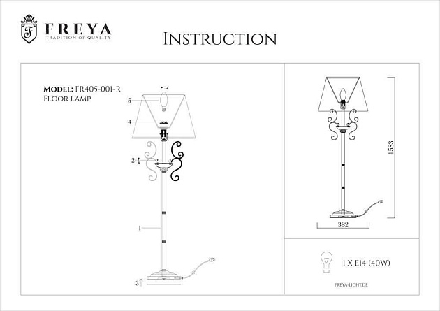 Торшер Freya Driana FR2405-FL-01-BZ Фото № 6