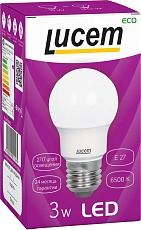Лампа светодиодная Lucem E27 3W 6500K матовая FLLBL032765L 1