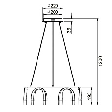 Подвесной светильник Vele Luce Negro VL7102P12 3